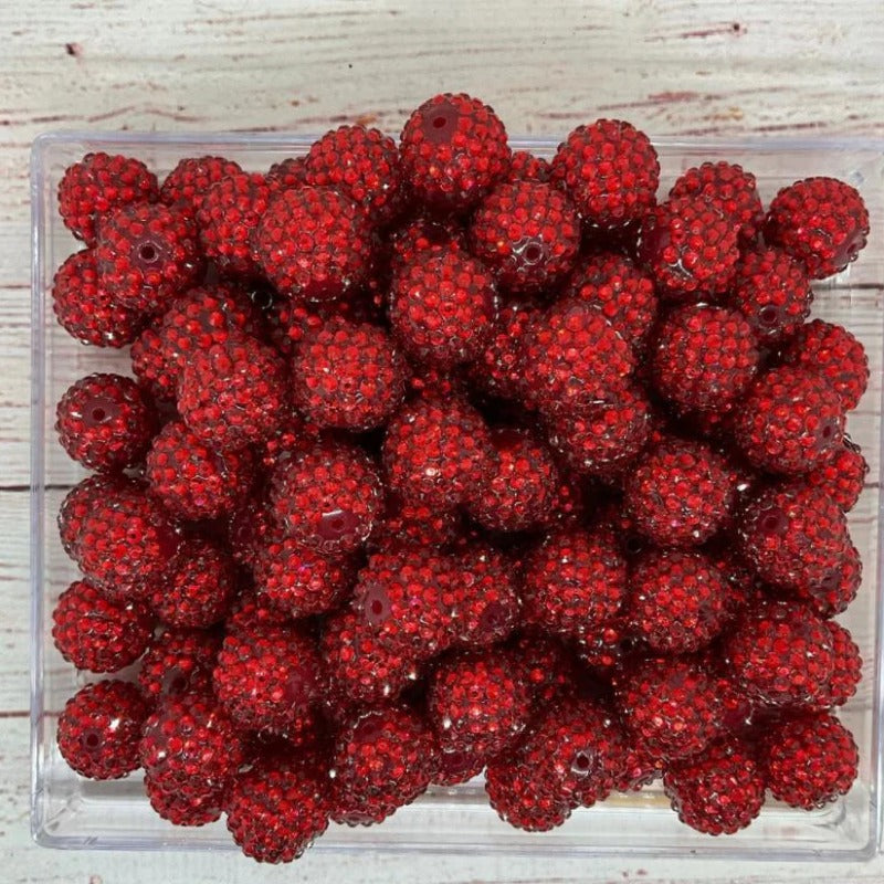 Wholesale 20MM Resin Plated Large Red Diamond Ball Beads