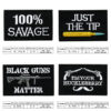 Wholesale Black and white English letter rectangular embroidery DIY Patches