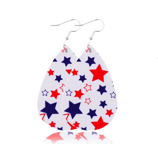 Wholesale leather earrings American Independence Day earrings