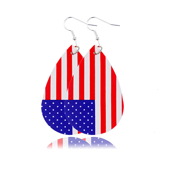 Wholesale leather earrings American Independence Day earrings