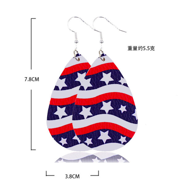 Wholesale leather earrings American Independence Day earrings