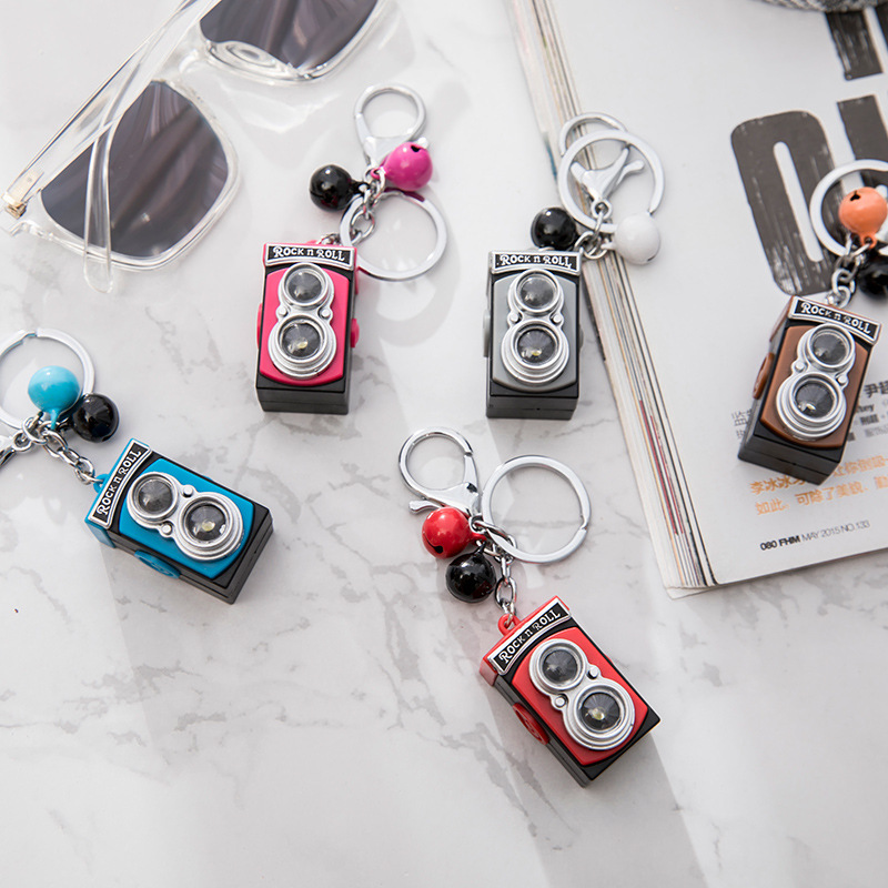 Wholesale camera pendant LED sounding luminous keychain