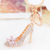 Wholesale Rose gold rhinestone high heel keychain