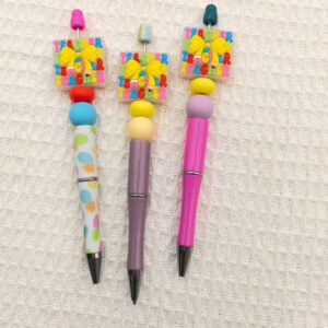 Wholesale 10pcs Creative Colorful Letter Bow Gift Box Silicone DIY Beads