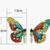 Wholesale Alloy Inlaid Diamond Butterfly Earrings