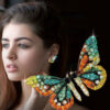 Wholesale Alloy Inlaid Diamond Butterfly Earrings