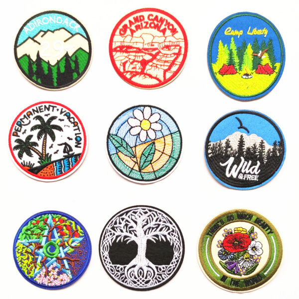 Wholesale Colorful circular pattern embroidery DIY patches