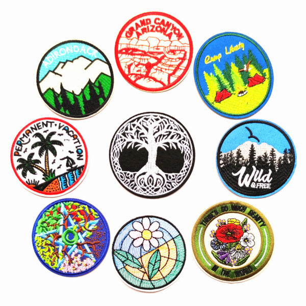 Wholesale Colorful circular pattern embroidery DIY patches