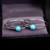 Wholesale Alloy Vintage Thai Silver Turquoise Earrings