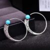Wholesale Alloy Vintage Thai Silver Turquoise Earrings