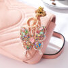 Wholesale Alloy Colored Butterfly Diamond Keychain Pendant