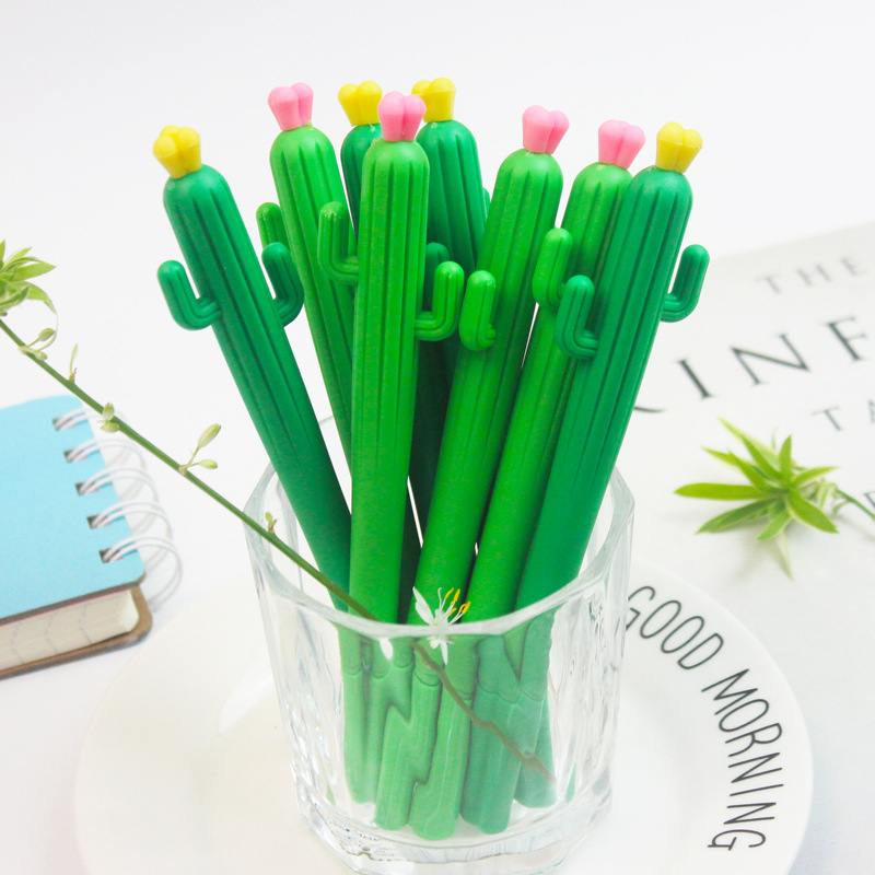 Wholesale Cute Cartoon Stress Relief Pen Cactus Soft Gel Pen
