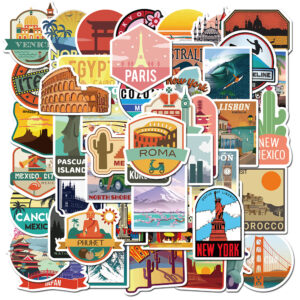 Wholesale 50pcs Travel City Diverse Scenery Waterproof Vinyl Stickers