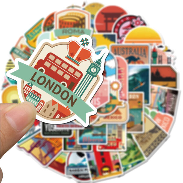 Wholesale 50pcs Travel City Diverse Scenery Waterproof Vinyl Stickers