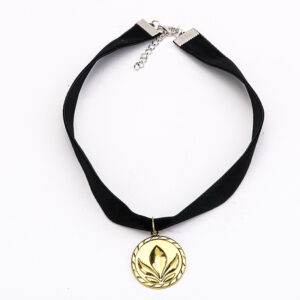 Wholesale Black velvet cartoon patterned metal pendant necklace