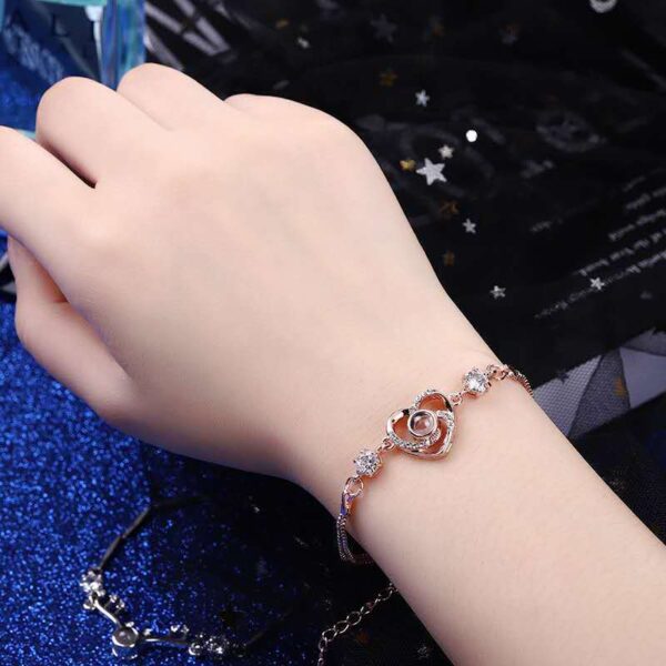 Wholesale Zircon Love Valentine's Day Photo Projection Bracelet