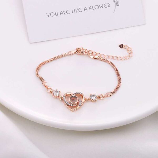 Wholesale Zircon Love Valentine's Day Photo Projection Bracelet