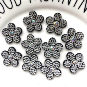 Wholesale Rhinestone flower hot stamping embroidery DIY Patches