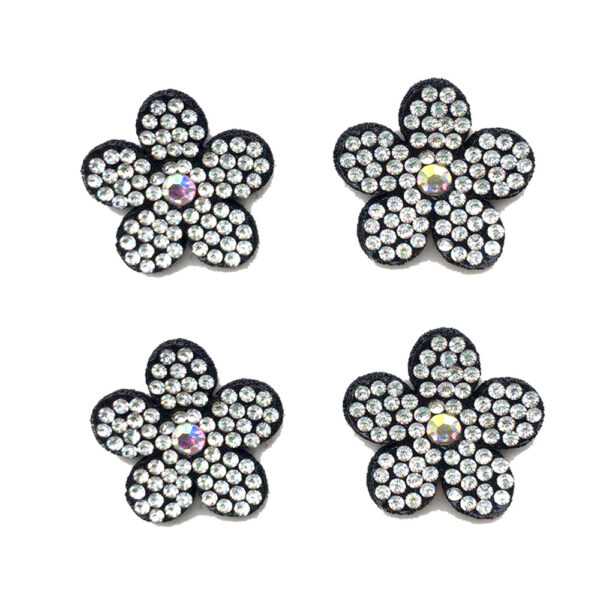 Wholesale Rhinestone flower hot stamping embroidery DIY Patches