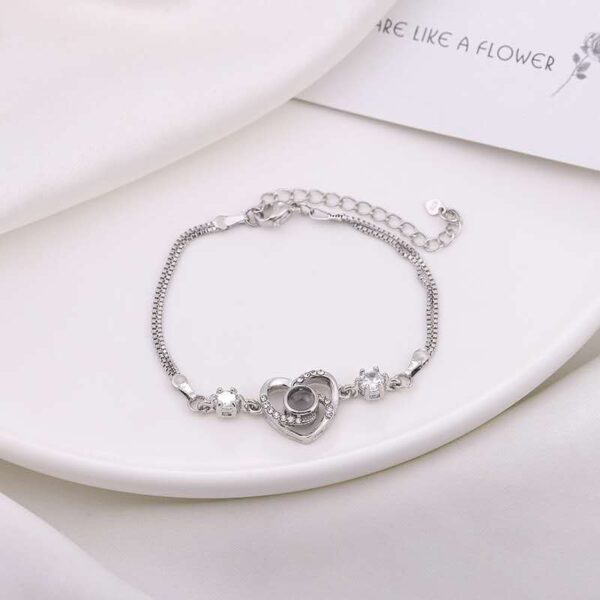 Wholesale Zircon Love Valentine's Day Photo Projection Bracelet
