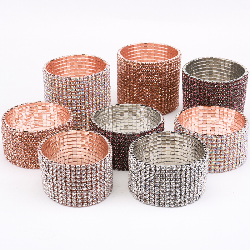 Wholesale Sparkling Crystal Full Diamond Elastic Multi Layer Diamond Bracelet