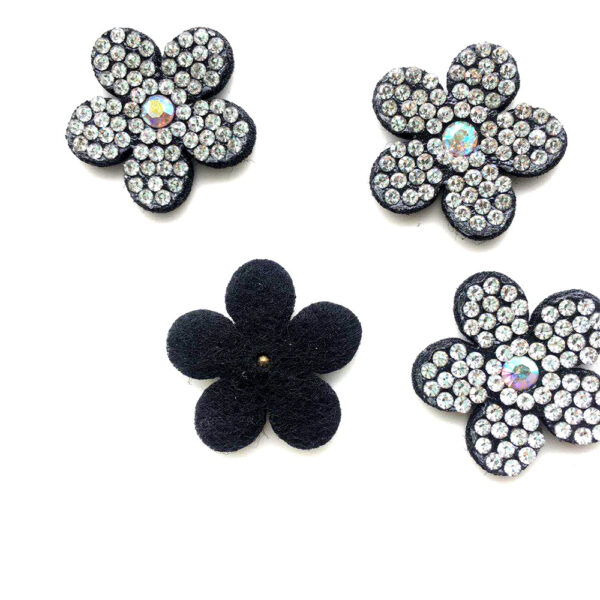 Wholesale Rhinestone flower hot stamping embroidery DIY Patches