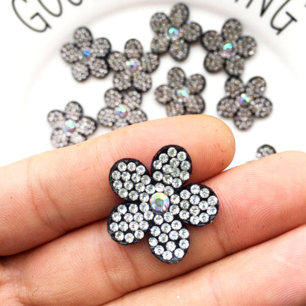 Wholesale Rhinestone flower hot stamping embroidery DIY Patches