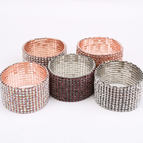 Wholesale Sparkling Crystal Full Diamond Elastic Multi Layer Diamond Bracelet