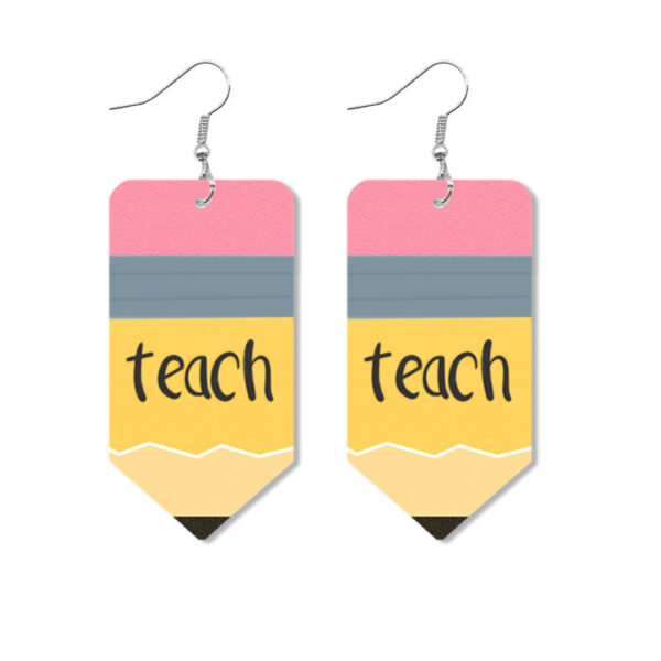 Wholesale Waterdrop shaped colored pencil teacher earrings