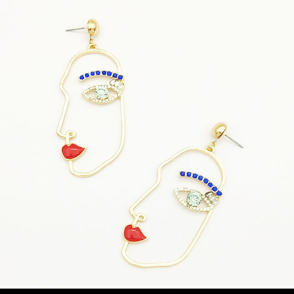 17918716010_795236357 Wholesale Abstract Face accessories earrings