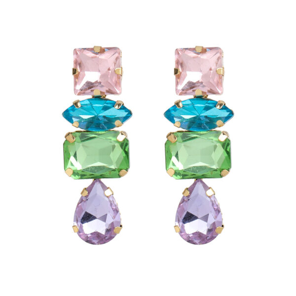 17949701461_786828687 Wholesale Colorful geometric block diamond studded earrings