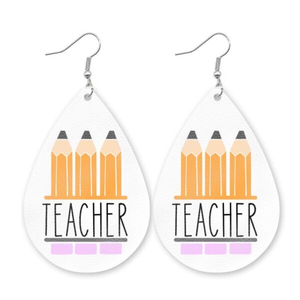 Wholesale Waterdrop shaped colored pencil teacher earrings