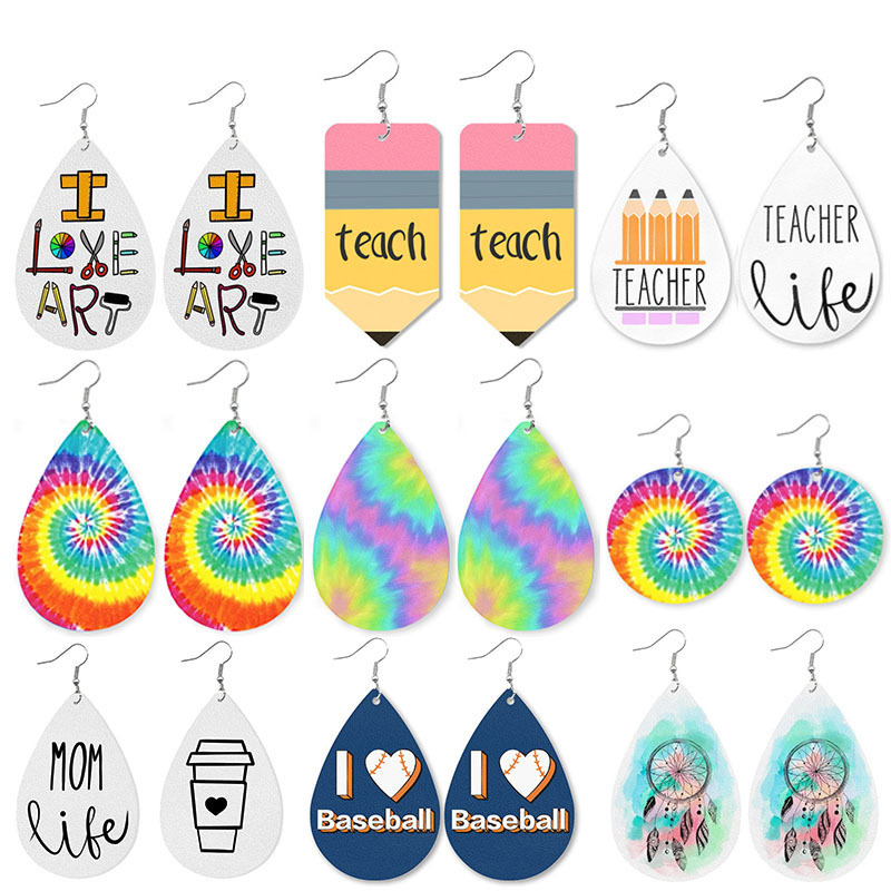 Wholesale Waterop shaped colored pencil teacher earrings