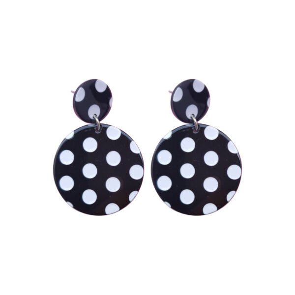 18992263356_1300811574 Wholesale Long Earrings Showing Face Small Love Black and White Wave Dot Earrings