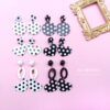 18992341436_1300811574 Wholesale Long Earrings Showing Face Small Love Black and White Wave Dot Earrings