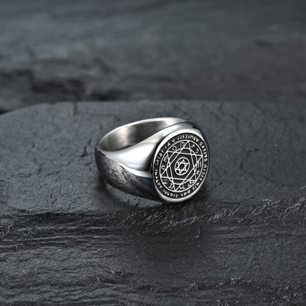 19549402496_1715018832 Wholesale Hexagram and Twelve Constellations Guardian Titanium Steel Ring
