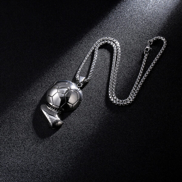 Wholesale Football Pendant Retro Men's Stainless Steel Chain Necklace