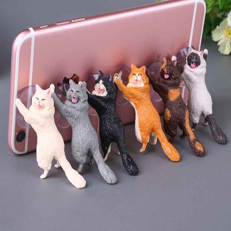 Wholesale New Creative Gadgets for Kidsren and Adults, Gift Toys, Cat Alternative Mobile Phone Suction C Holder, Cute Kitten