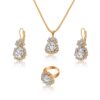 21070353239_459724941 Wholesale Water Drop Full Diamond Necklace, Earrings, and Ring Set
