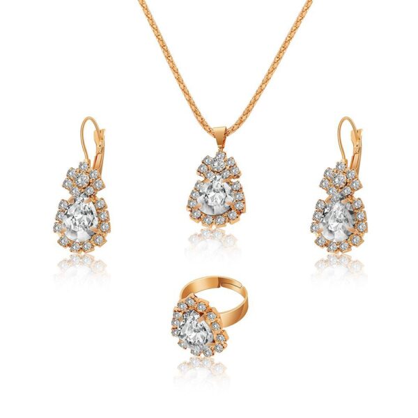 21070353239_459724941 Wholesale Water Drop Full Diamond Necklace, Earrings, and Ring Set