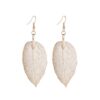Wholesale Vintage white long hollowed out leaf earrings
