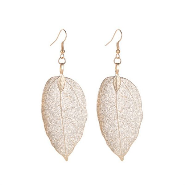 Wholesale Vintage white long hollowed out leaf earrings