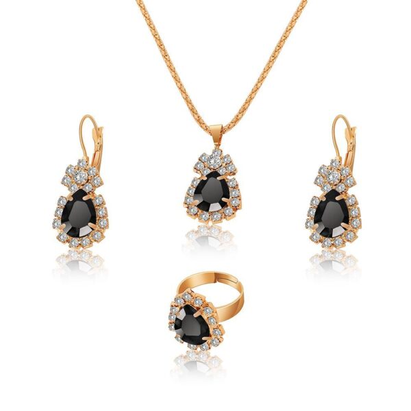 21147676106_459724941 Wholesale Water Drop Full Diamond Necklace, Earrings, and Ring Set