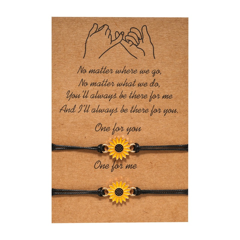 Wholesale Suower woven adjustable Valentine's Day paper card bracelet