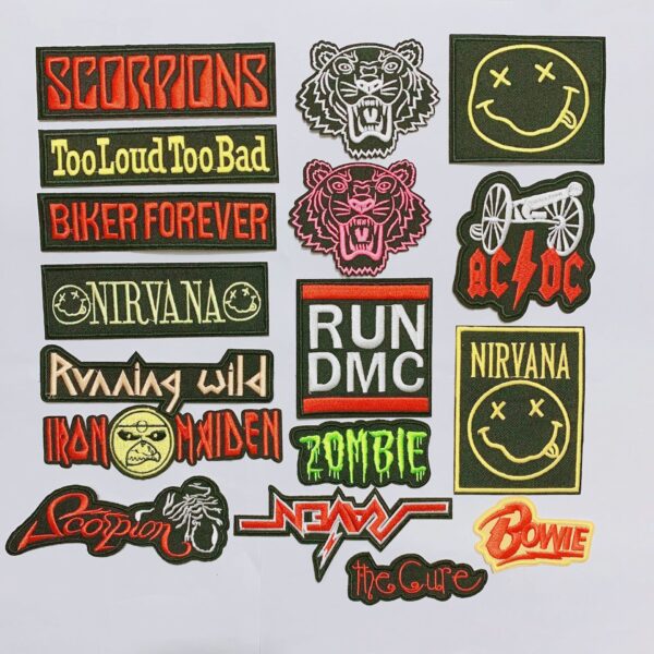 Wholesale 10pcs Colorful Clothes Patch Punk Badge Badge Badge Cloth Stickers DIY Stickers