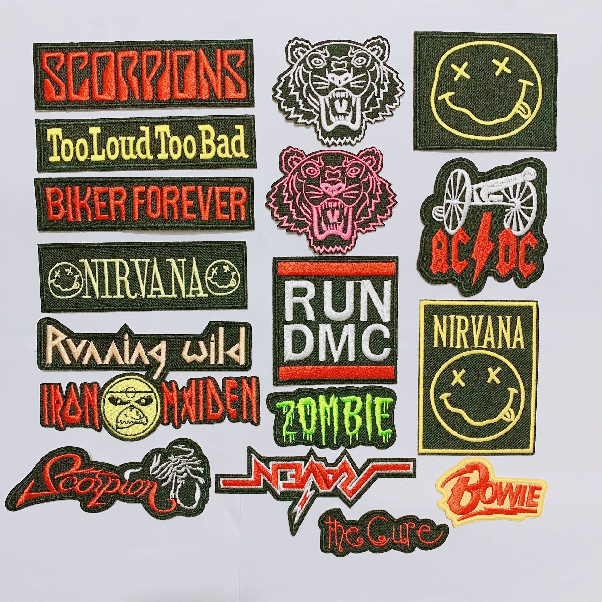 Wholesale Colorful Clothes Patch Punk Badge Badge Badge Cloth Stickers DIY Stickers
