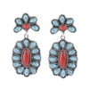 Wholesale 925 Silver Plated Turquoise Earrings Exaggerated Ear Drops