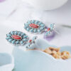 Wholesale 925 Silver Plated Turquoise Earrings Exaggerated Ear Drops