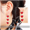 Wholesale love red heart Valentine's Day earrings love letters