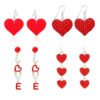 Wholesale love red heart Valentine's Day earrings love letters